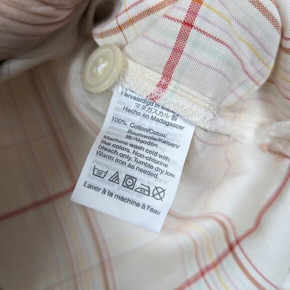 Madewell Fine Plaid Bedtime Button Pajama Top Size M - Picture 6 of 8